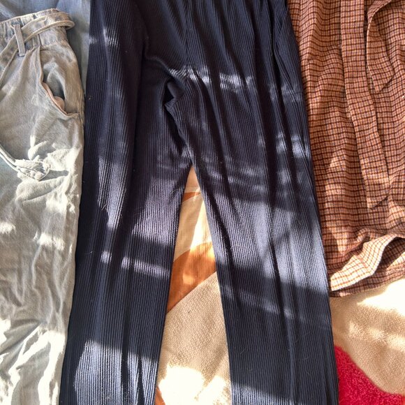 Pantalon côtelé bleu marine / Navy ribbed lounge pants - Picture 2 of 3